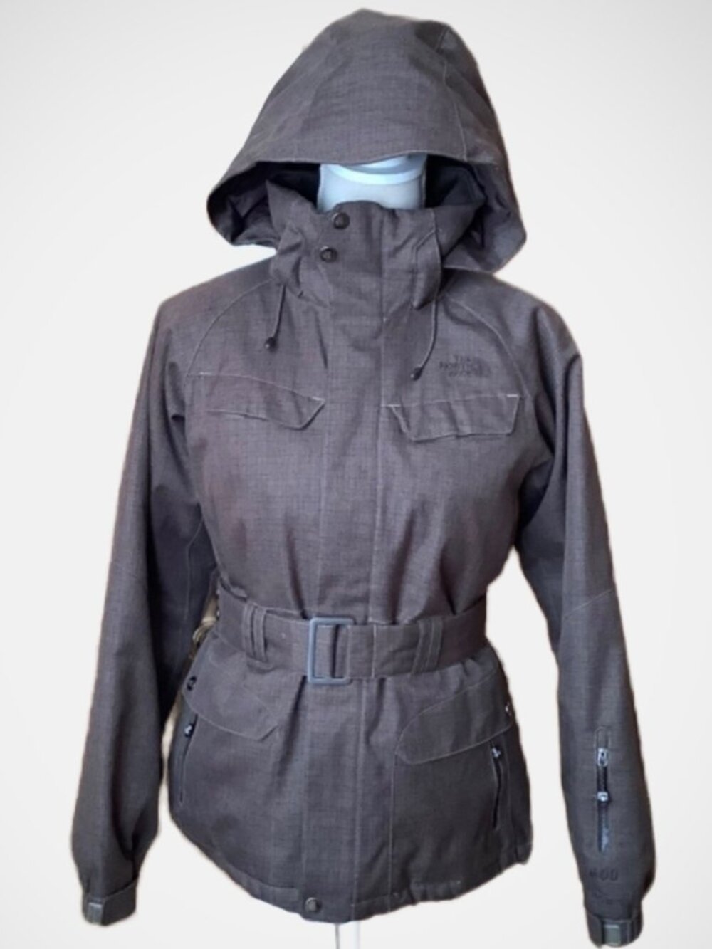 THE NORTH FACE 600 Down Belted Puffer Ski Jacket Coat Brown Small S HyVent